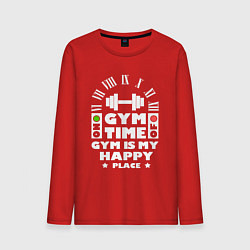 Лонгслив хлопковый мужской Время спортзала, цвет: красный