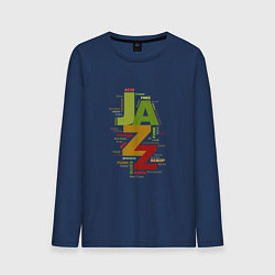 Лонгслив хлопковый мужской Джазовые стили в цвете, цвет: тёмно-синий