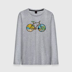 Лонгслив хлопковый мужской Nature bike, цвет: меланж