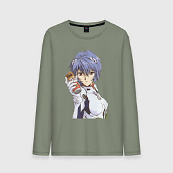 Мужской лонгслив Евангелион Рей Аянами и банка