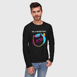 Лонгслив хлопковый мужской The Cranberries rock star cat, цвет: черный — фото 2