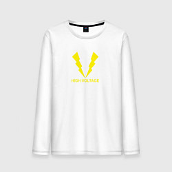 Лонгслив хлопковый мужской Hihg Voltage!, цвет: белый