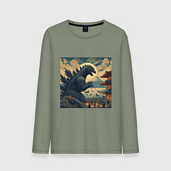 Лонгслив хлопковый мужской Кайдзю в Японии, цвет: авокадо