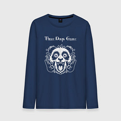 Лонгслив хлопковый мужской Three Days Grace rock panda, цвет: тёмно-синий