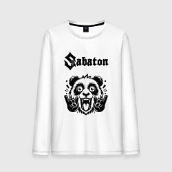 Лонгслив хлопковый мужской Sabaton - rock panda, цвет: белый