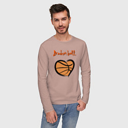 Лонгслив хлопковый мужской Basket lover, цвет: пыльно-розовый — фото 2