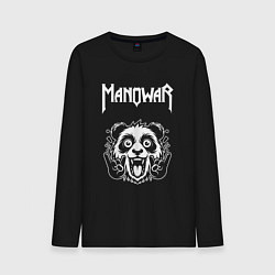 Лонгслив хлопковый мужской Manowar rock panda, цвет: черный