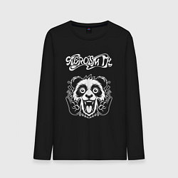 Лонгслив хлопковый мужской Aerosmith rock panda, цвет: черный
