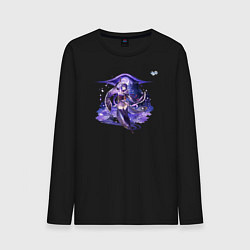 Лонгслив хлопковый мужской Сёгун Райдэн из Геншин Импакт, цвет: черный
