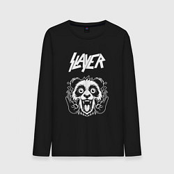 Лонгслив хлопковый мужской Slayer rock panda, цвет: черный