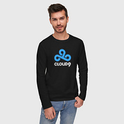 Лонгслив хлопковый мужской Cloud9 - pattern, цвет: черный — фото 2