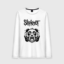 Лонгслив хлопковый мужской Slipknot - rock panda, цвет: белый