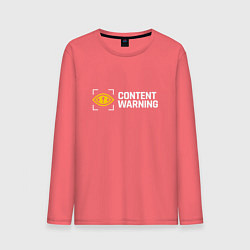 Лонгслив хлопковый мужской Content Warning, цвет: коралловый