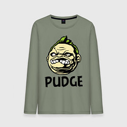 Лонгслив хлопковый мужской Pudge Face, цвет: авокадо