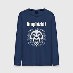 Лонгслив хлопковый мужской Limp Bizkit rock panda, цвет: тёмно-синий