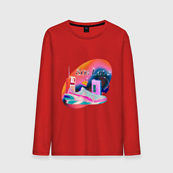 Лонгслив хлопковый мужской 80s Love, цвет: красный