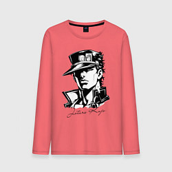 Лонгслив хлопковый мужской Jotaro Kujo - anime ai art, цвет: коралловый