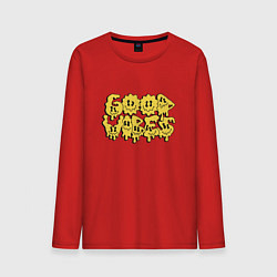 Лонгслив хлопковый мужской Good vibes liquid, цвет: красный