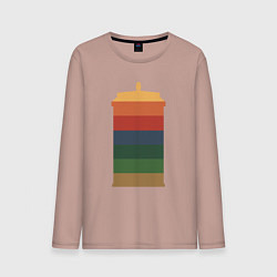 Лонгслив хлопковый мужской Tardis colors, цвет: пыльно-розовый