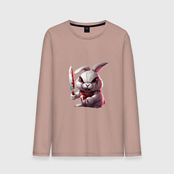Лонгслив хлопковый мужской Зайчик Маньяк, цвет: пыльно-розовый