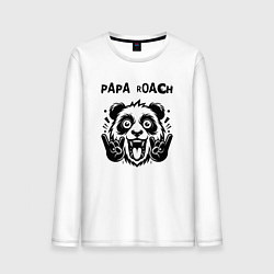 Лонгслив хлопковый мужской Papa Roach - rock panda, цвет: белый
