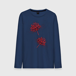 Лонгслив хлопковый мужской Токийский гуль Паучья лилия, цвет: тёмно-синий