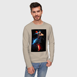 Лонгслив хлопковый мужской Баскетбол Куроко Дайки Аоминэ, цвет: миндальный — фото 2