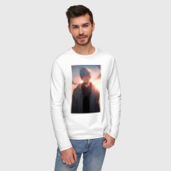 Лонгслив хлопковый мужской Тэцуя Куроко, цвет: белый — фото 2