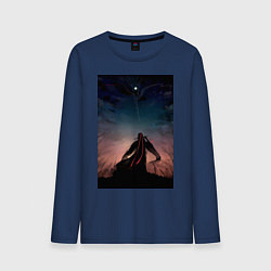 Лонгслив хлопковый мужской Усянь Вэй Старейшина Илина, цвет: тёмно-синий