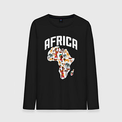 Лонгслив хлопковый мужской African mood, цвет: черный