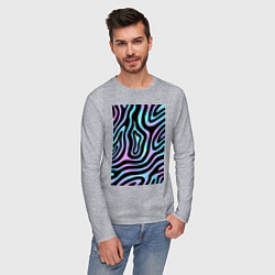 Лонгслив хлопковый мужской Голографические реки, цвет: меланж — фото 2