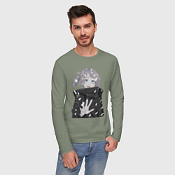 Лонгслив хлопковый мужской Надзуна Нанакуса, цвет: авокадо — фото 2