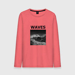 Лонгслив хлопковый мужской Waves, цвет: коралловый
