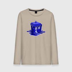 Лонгслив хлопковый мужской Tardis ink, цвет: миндальный