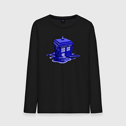 Лонгслив хлопковый мужской Tardis ink, цвет: черный