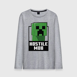 Лонгслив хлопковый мужской Minecraft hostile mob, цвет: меланж