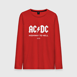 Лонгслив хлопковый мужской AC DC - Highway to hell 1979, цвет: красный