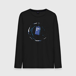 Лонгслив хлопковый мужской Galaxy tardis, цвет: черный