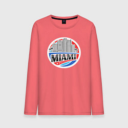 Лонгслив хлопковый мужской США Майами, цвет: коралловый