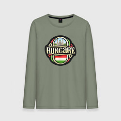 Лонгслив хлопковый мужской Hungary, цвет: авокадо
