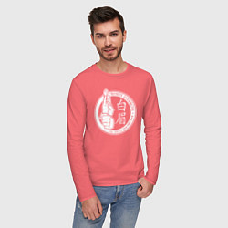 Лонгслив хлопковый мужской Международная федерация - тхэквондо, цвет: коралловый — фото 2
