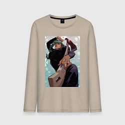 Лонгслив хлопковый мужской Магическая битва Маки Дзэнин, цвет: миндальный