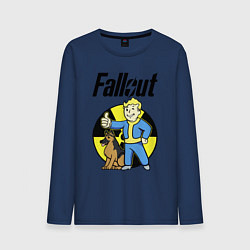 Лонгслив хлопковый мужской Vault boy and dog, цвет: тёмно-синий