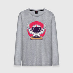 Лонгслив хлопковый мужской Космонавт сушист, цвет: меланж