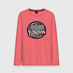 Лонгслив хлопковый мужской City London, цвет: коралловый