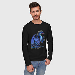 Лонгслив хлопковый мужской Azure dragon, цвет: черный — фото 2