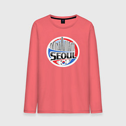 Лонгслив хлопковый мужской Сеул - Южная Корея, цвет: коралловый