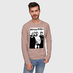 Лонгслив хлопковый мужской Depeche mode all, цвет: пыльно-розовый — фото 2