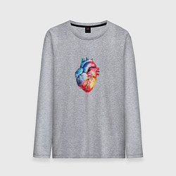 Лонгслив хлопковый мужской Краски сердца, цвет: меланж