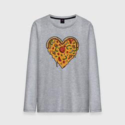 Лонгслив хлопковый мужской Pizza heart, цвет: меланж